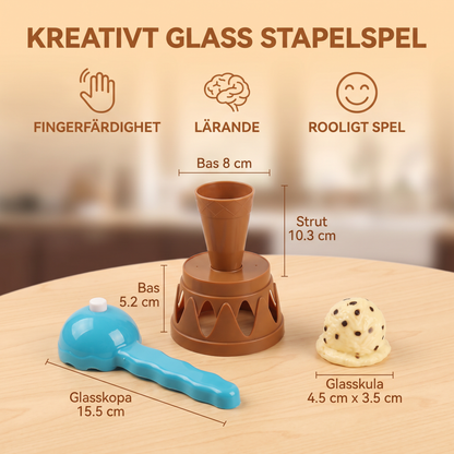 Kreativt Glass Stapelspel – Roligt Balansspel för Barn, Utvecklar Fingerfärdighet och Uppmuntrar Lekfullt Lärande