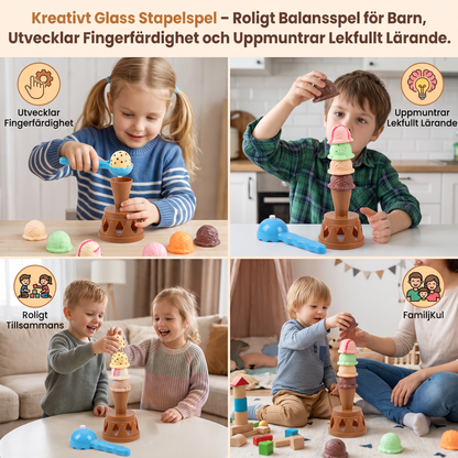 Kreativt Glass Stapelspel – Roligt Balansspel för Barn, Utvecklar Fingerfärdighet och Uppmuntrar Lekfullt Lärande