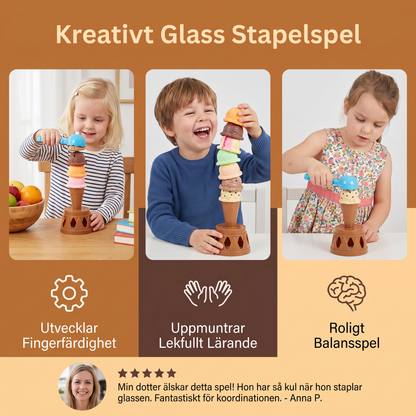 Kreativt Glass Stapelspel – Roligt Balansspel för Barn, Utvecklar Fingerfärdighet och Uppmuntrar Lekfullt Lärande