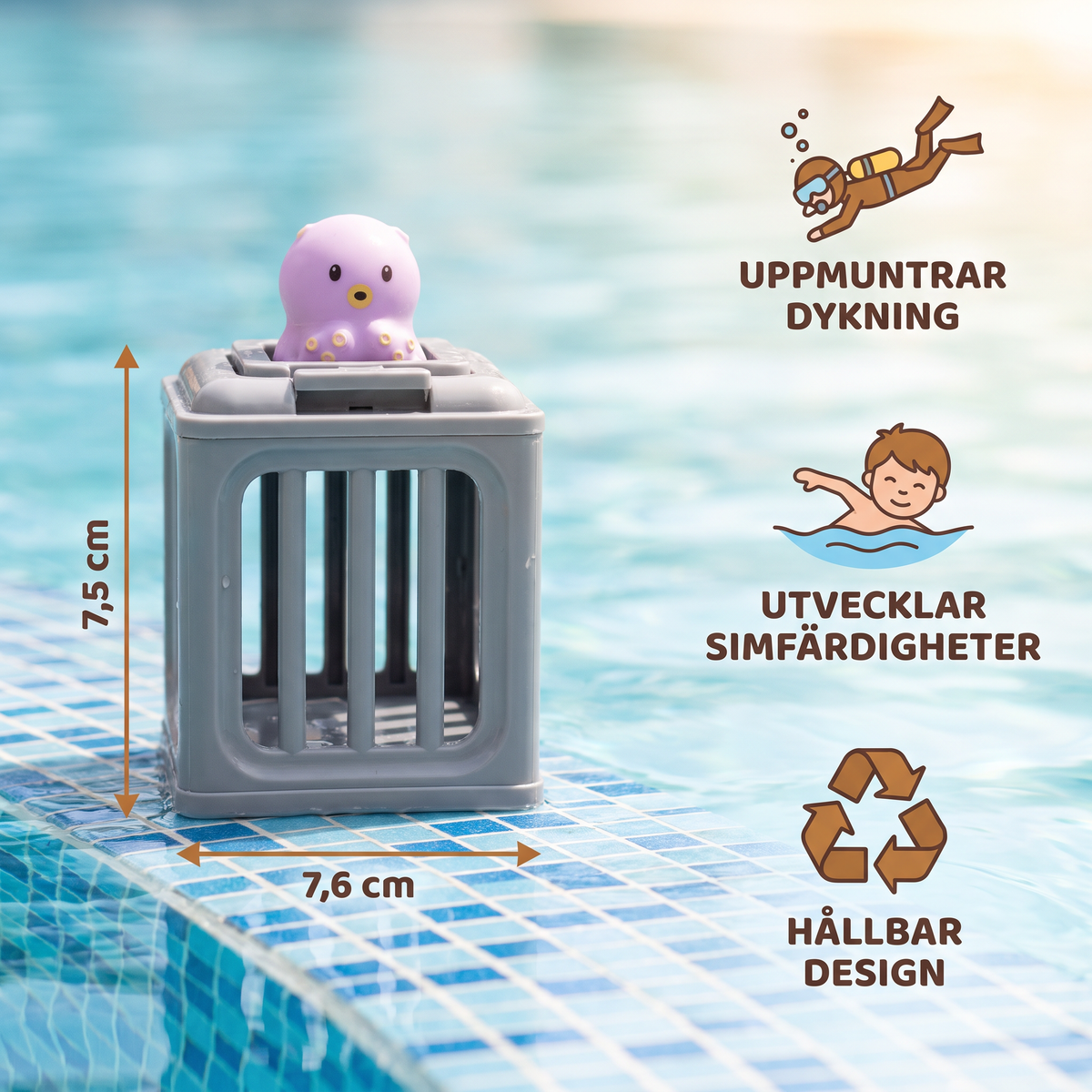 Barns Dykleksaksset – Undervattens Poolleksaker med Förvaringslåda
