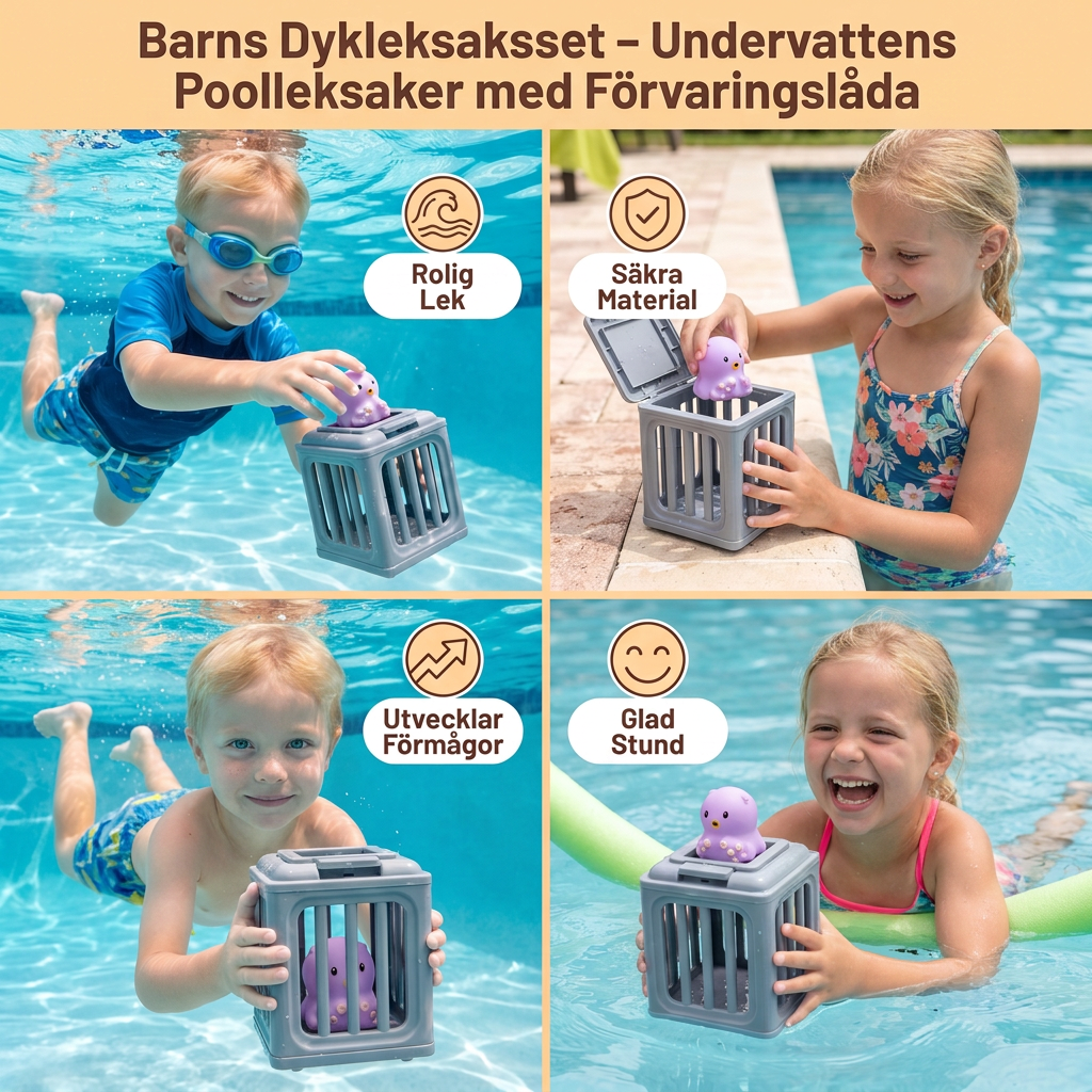 Barns Dykleksaksset – Undervattens Poolleksaker med Förvaringslåda