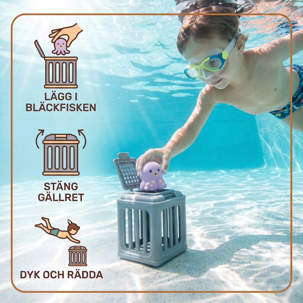 Barns Dykleksaksset – Undervattens Poolleksaker med Förvaringslåda