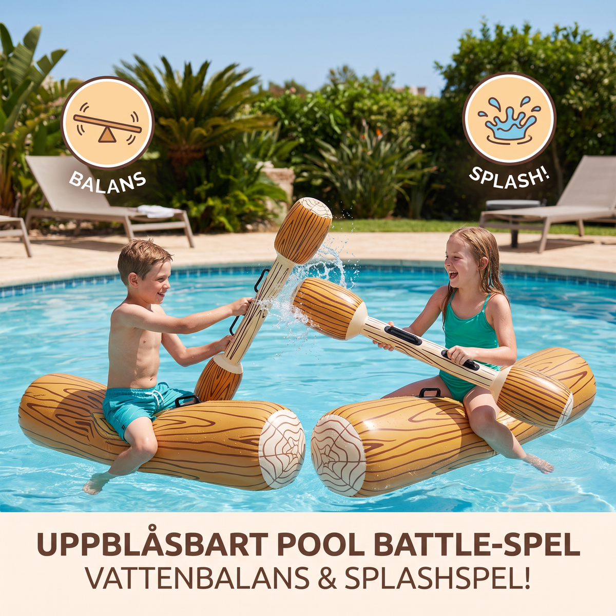 Uppblåsbart Pool Battle-spel för Barn – Vattenbalans & Splashspel