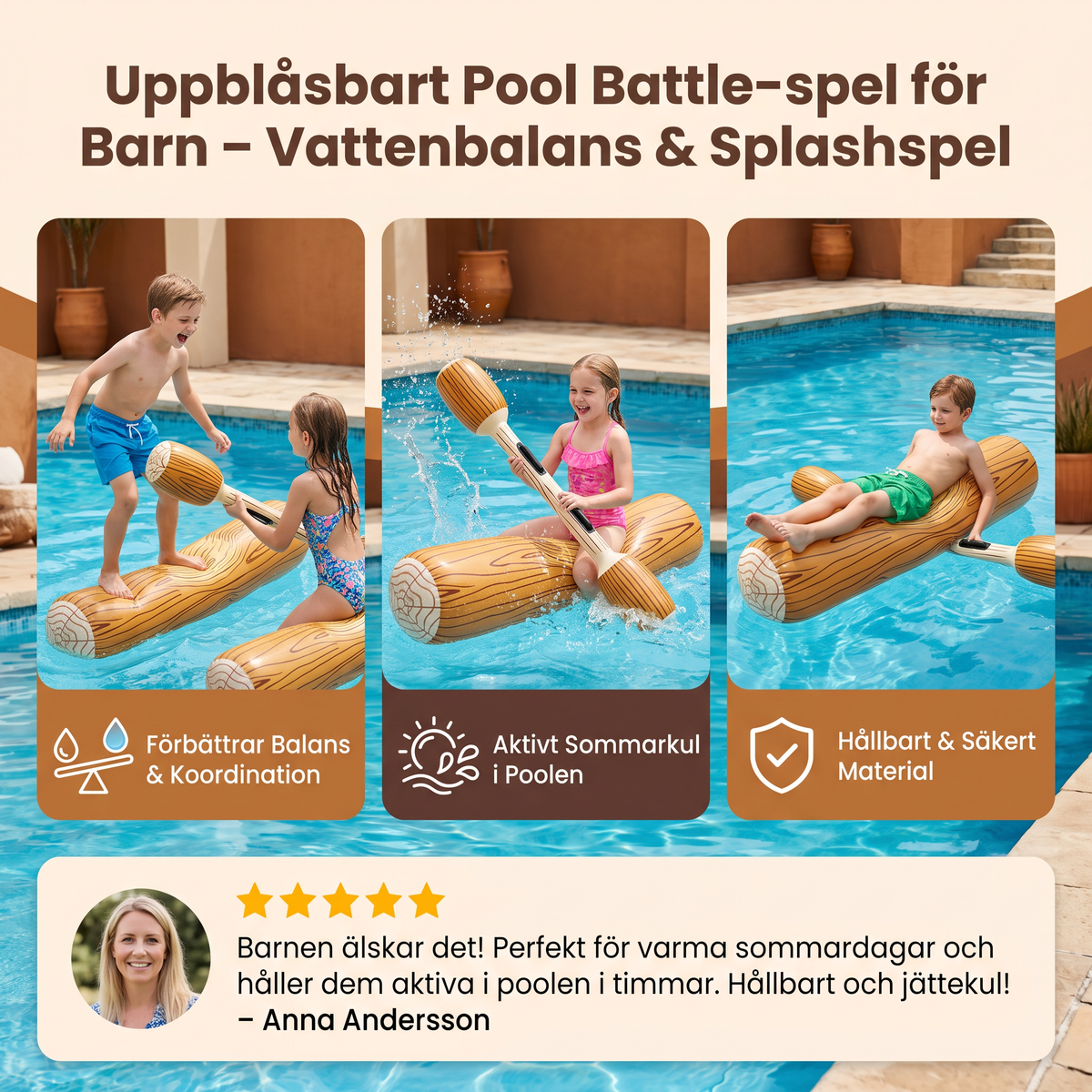 Uppblåsbart Pool Battle-spel för Barn – Vattenbalans & Splashspel