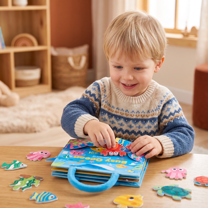 Montessori Känselbok Med Havsdjur För Lekfullt Lärande