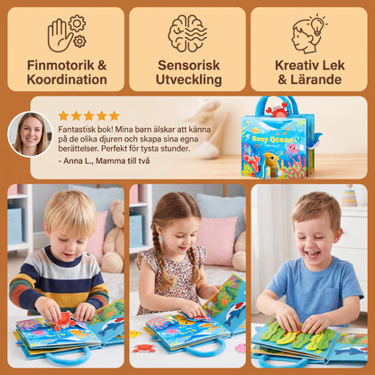 Montessori Känselbok Med Havsdjur För Lekfullt Lärande