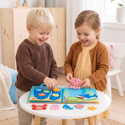 Montessori Känselbok Med Havsdjur För Lekfullt Lärande