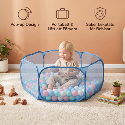 Portabelt Pop-up-Lekhage för Bebisar och Småbarn