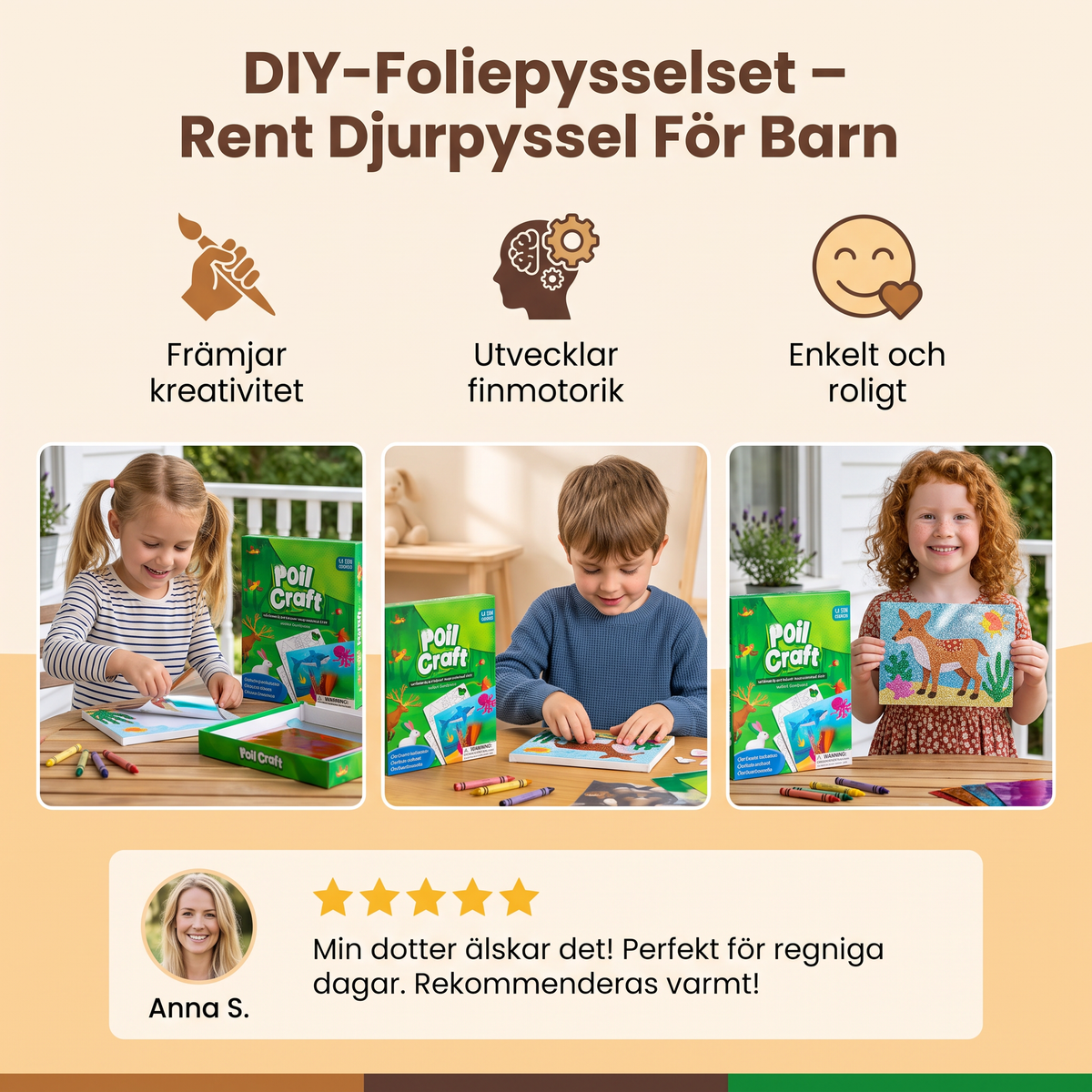 DIY-Foliepysselset – Rent Djurpyssel För Barn