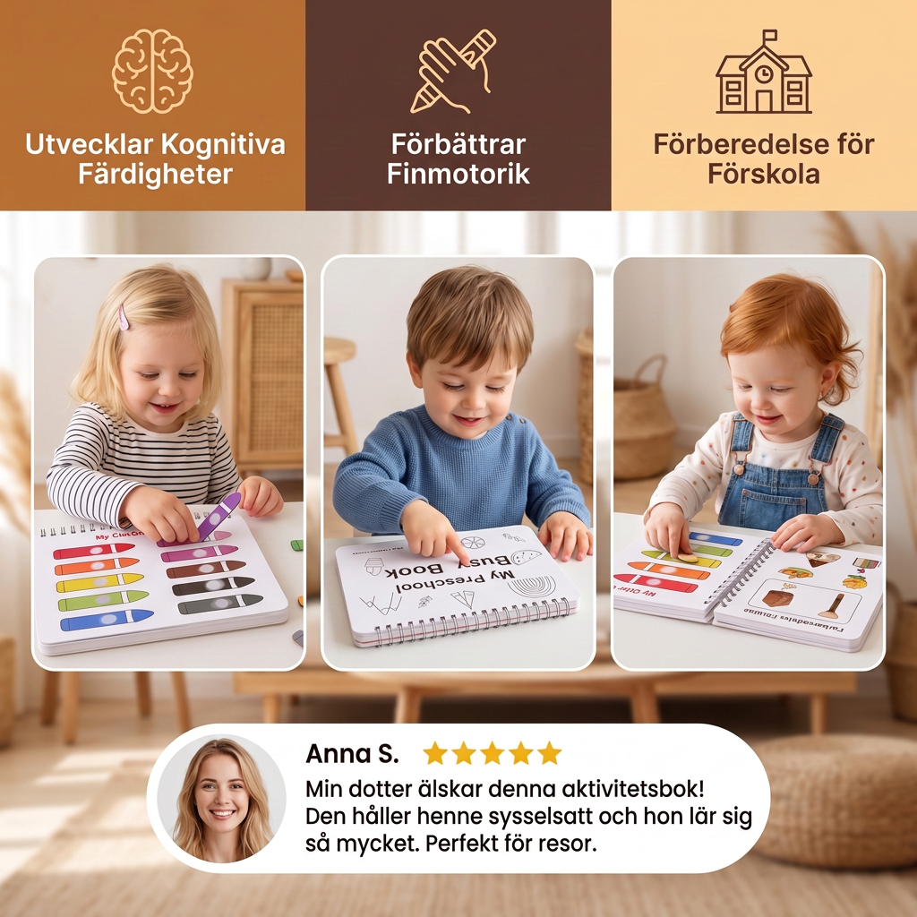 Montessori Busy Book – Återanvändbar Aktivitetsbok För Förskoleinlärning