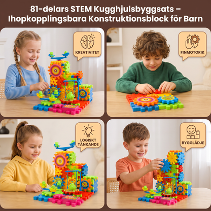 81-delars STEM Kugghjulsbyggsats – Ihopkopplingsbara Konstruktionsblock för Barn
