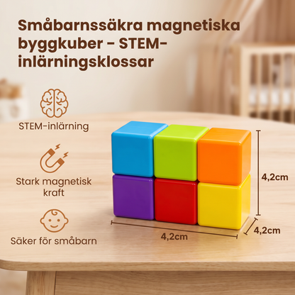 Småbarnssäkra magnetiska byggkuber på 4,2 cm – STEM-inlärningsklossar