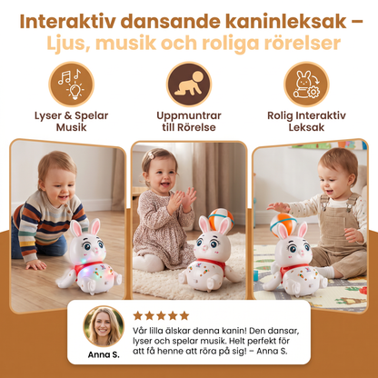 Interaktiv dansande kaninleksak – Ljus, musik och roliga rörelser