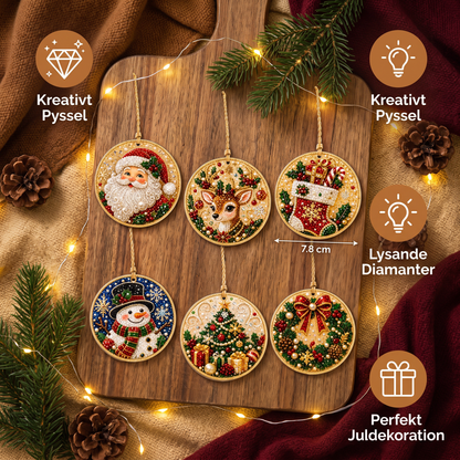 DIY-juldiamantmålning – Festliga julgranshängen