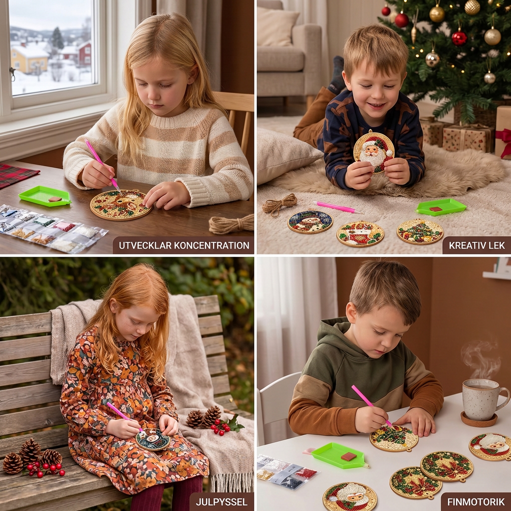 DIY-juldiamantmålning – Festliga julgranshängen