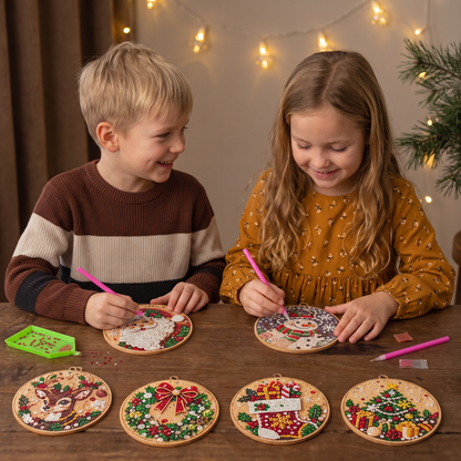 DIY-juldiamantmålning – Festliga julgranshängen