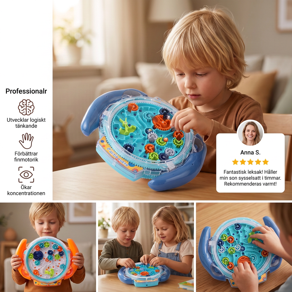 3D Boll-labyrint – Färdighets- och Lärspel