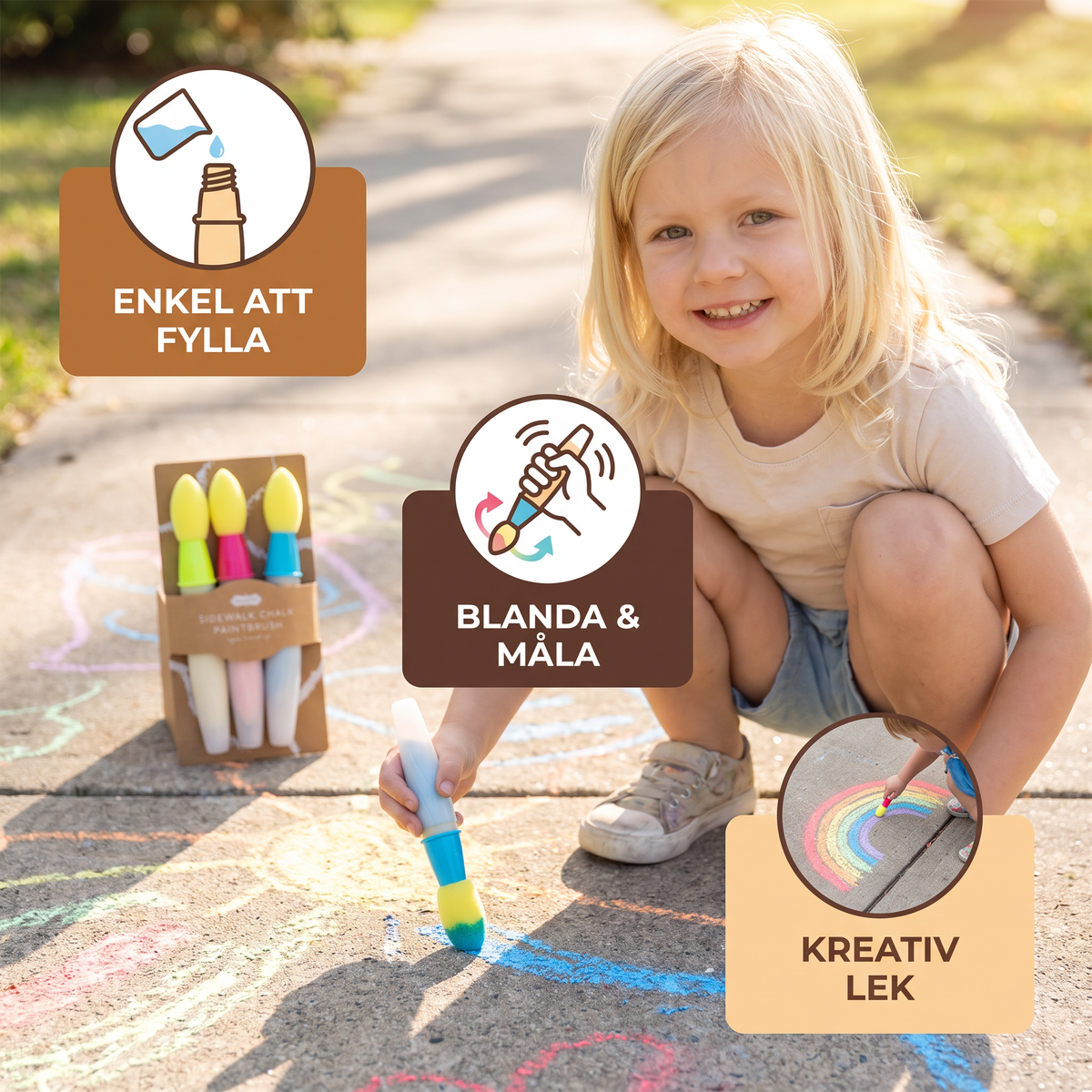 Magiska Ritpennor 3-delars Set – För Kreativ Lek på Flera Ytor