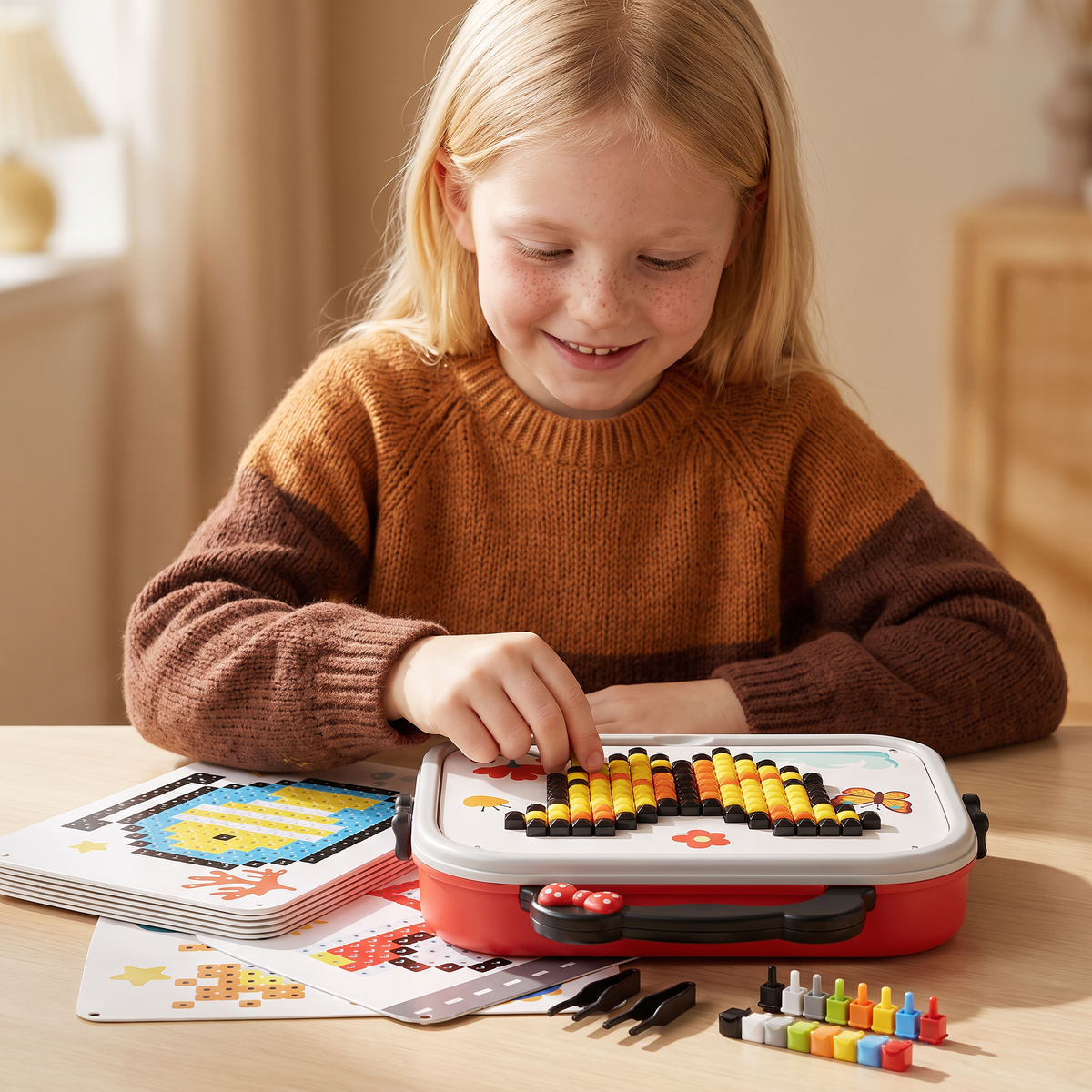 Montessori Mosaikpussel med Svamppiggar för Barn