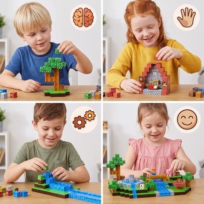 100-delars Magnetiskt Byggkubsset – Montessori STEM-Konstruktionsleksak för Barn