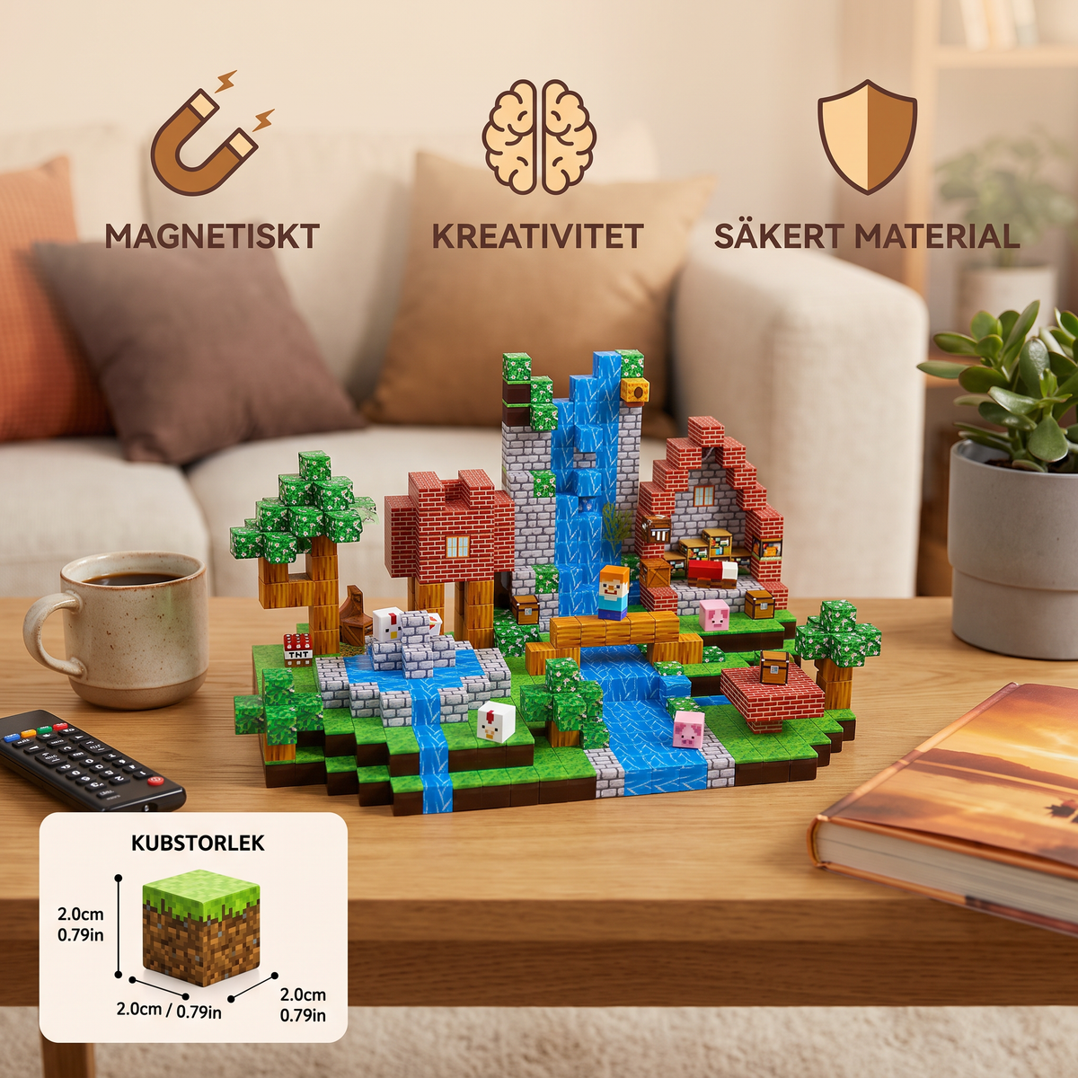 100-delars Magnetiskt Byggkubsset – Montessori STEM-Konstruktionsleksak för Barn