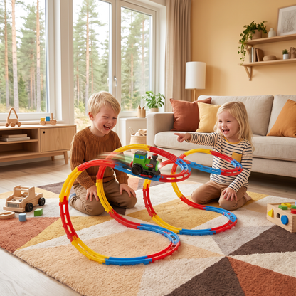 Tågbana med Berg- och Dalbana Leksak