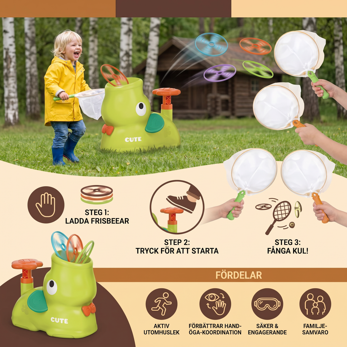 Frisbee Fångarleksak