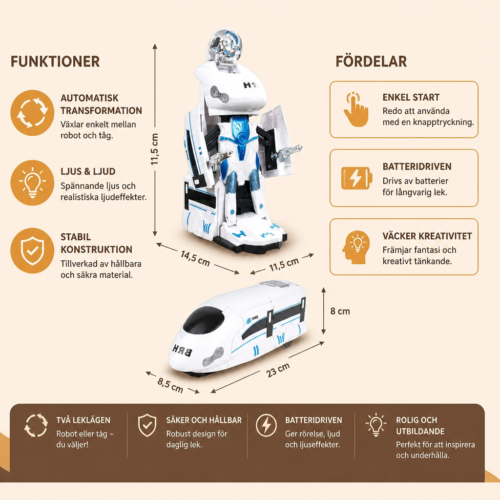 Förvandlande Robot Tåg Leksak