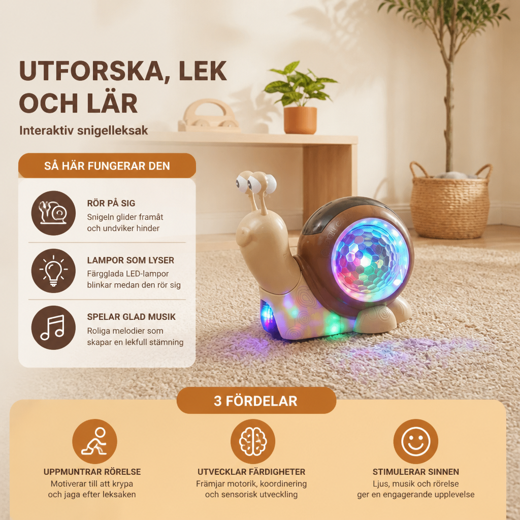 Glittrande och Musikspelande Snigelkrypleksak