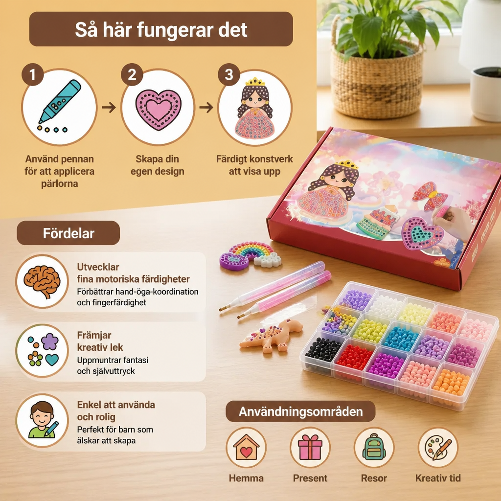 Förtrollande Pärlmålning – DIY-set För Barn