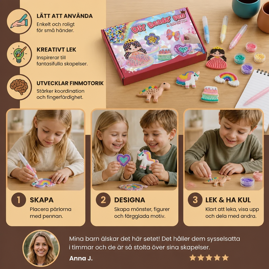 Förtrollande Pärlmålning – DIY-set För Barn