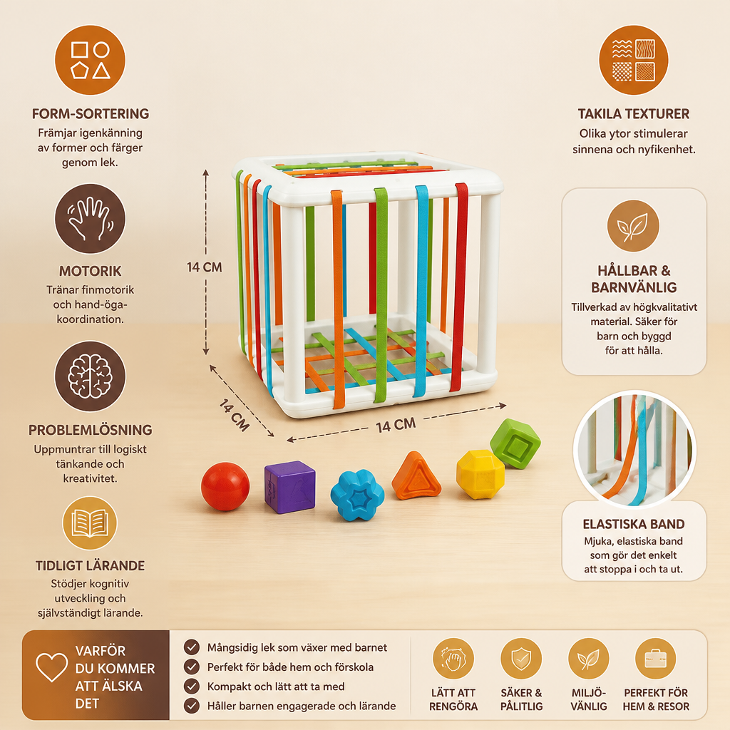 Montessori-formlåda – Sorterings- och motorikspel