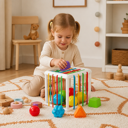 Montessori-formlåda – Sorterings- och motorikspel