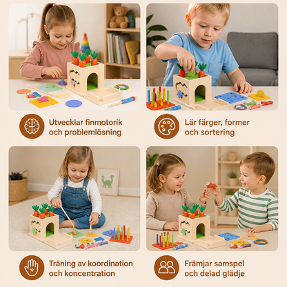 6-i-1 Montessori Träformer och Figurer – Lärande Kubregspel