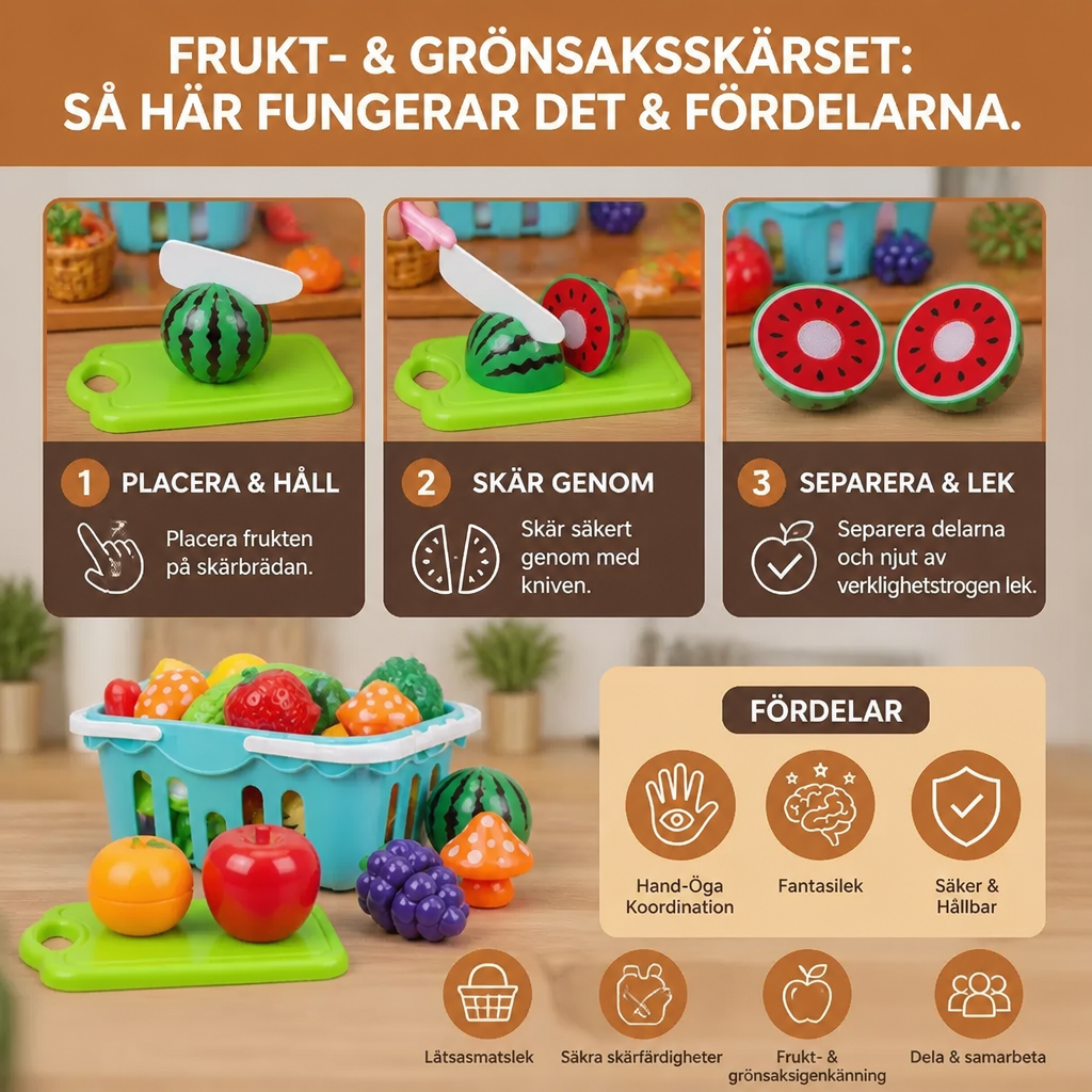 Frukt- och Grönsaksskärningsset Leksak