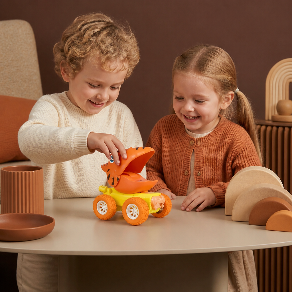 Tryck- och Kör-Dinosaurie Monstertruckar