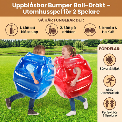 Uppblåsbar Bumper Ball-Dräkt för Barn – Utomhusspel för 2 Spelare med Krocklek
