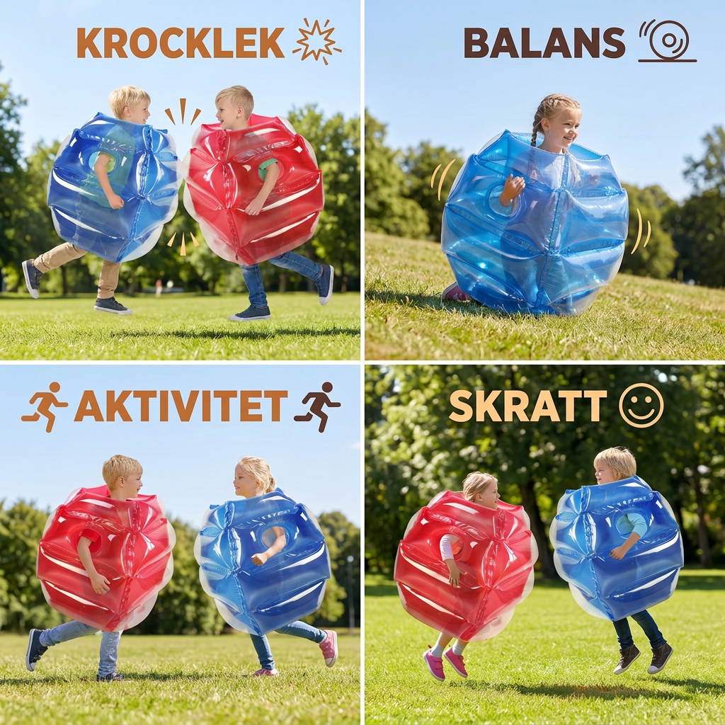 Uppblåsbar Bumper Ball-Dräkt för Barn – Utomhusspel för 2 Spelare med Krocklek