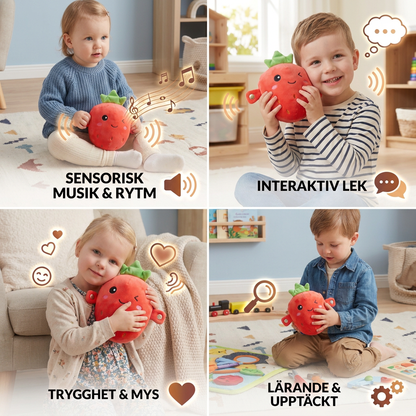 Interaktiv Frukt-Plushleksak för Barn – Sensorisk Musik- och Rytmleksak