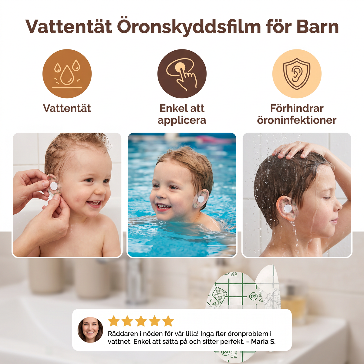 Vattentät Öronskyddsfilm för Barn