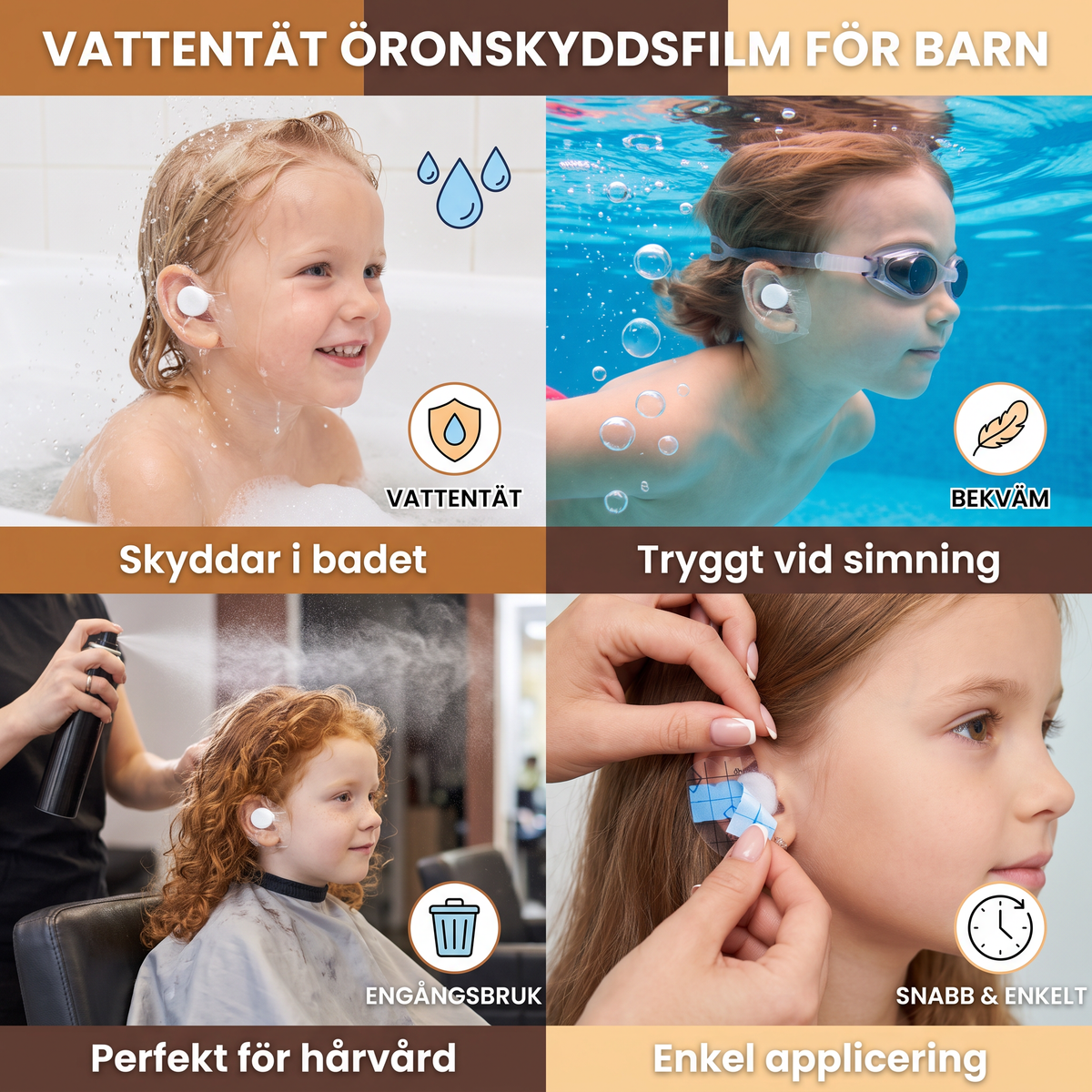 Vattentät Öronskyddsfilm för Barn