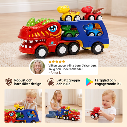 Leksaksset med Dinosaurietransport och Mini-Dinobilar