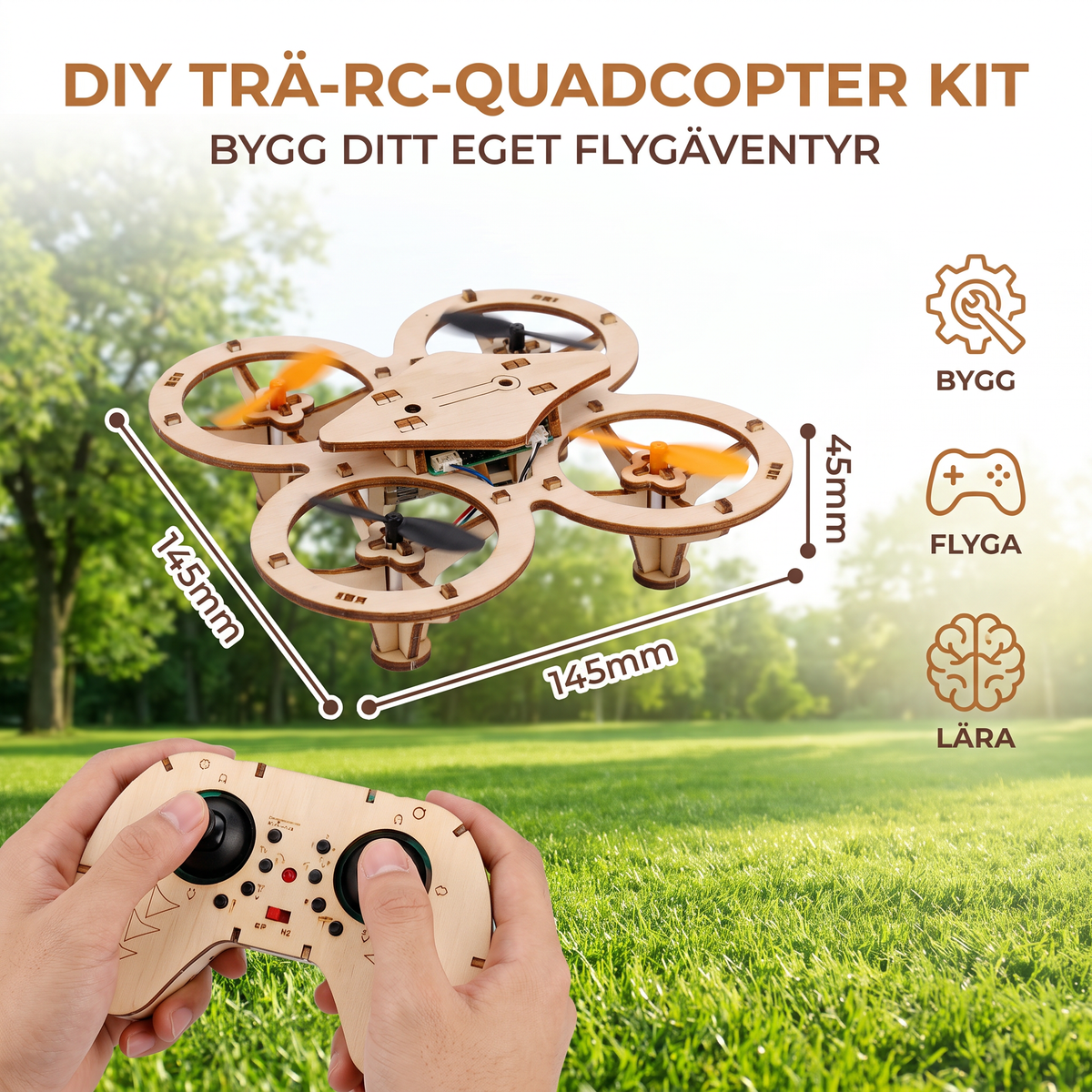 DIY Trä-RC-Quadcopter Kit – Bygg Ditt Eget Flygäventyr