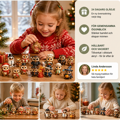 24-dagars adventskalender med ugglor