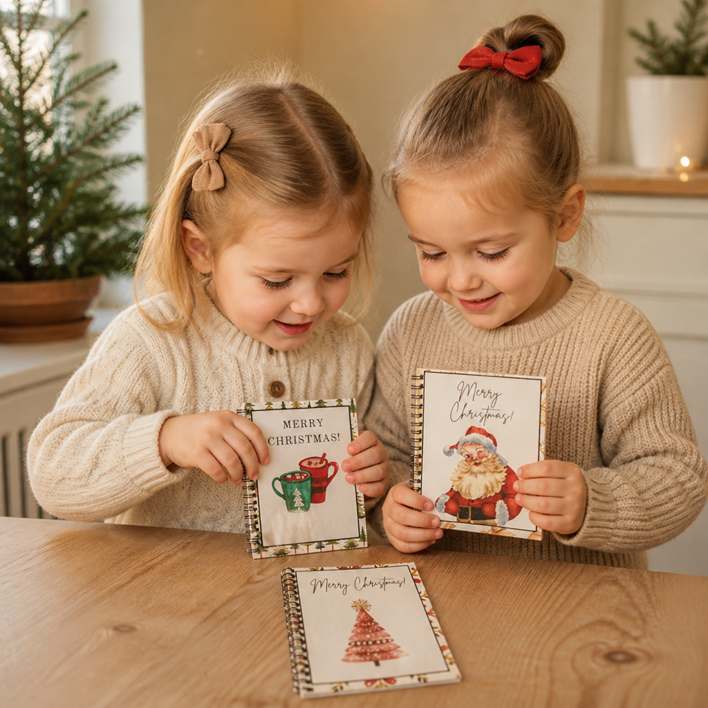 DIY-julkortsbok för presentkort – spiralbunden presentorganisatör för julen