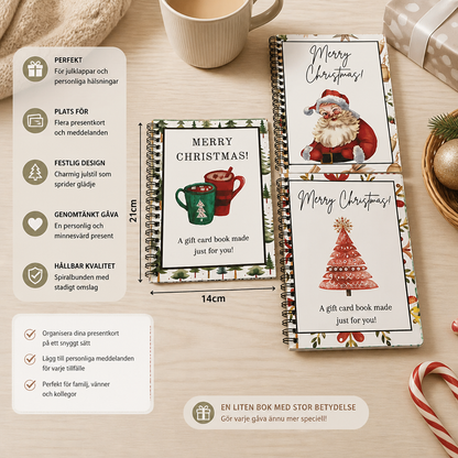 DIY-julkortsbok för presentkort – spiralbunden presentorganisatör för julen