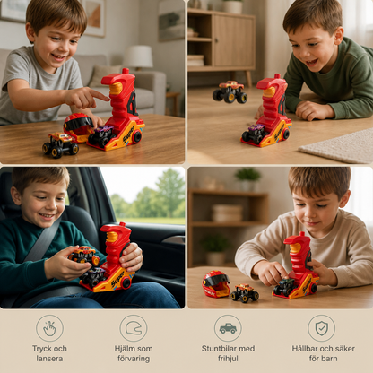 Enklicksmonstertruckskastare med hjälm- och handtagsdesign