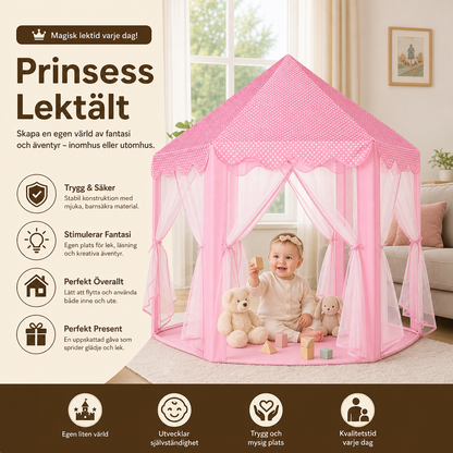 Prinsesslott-lektält för inomhus- och utomhuslek