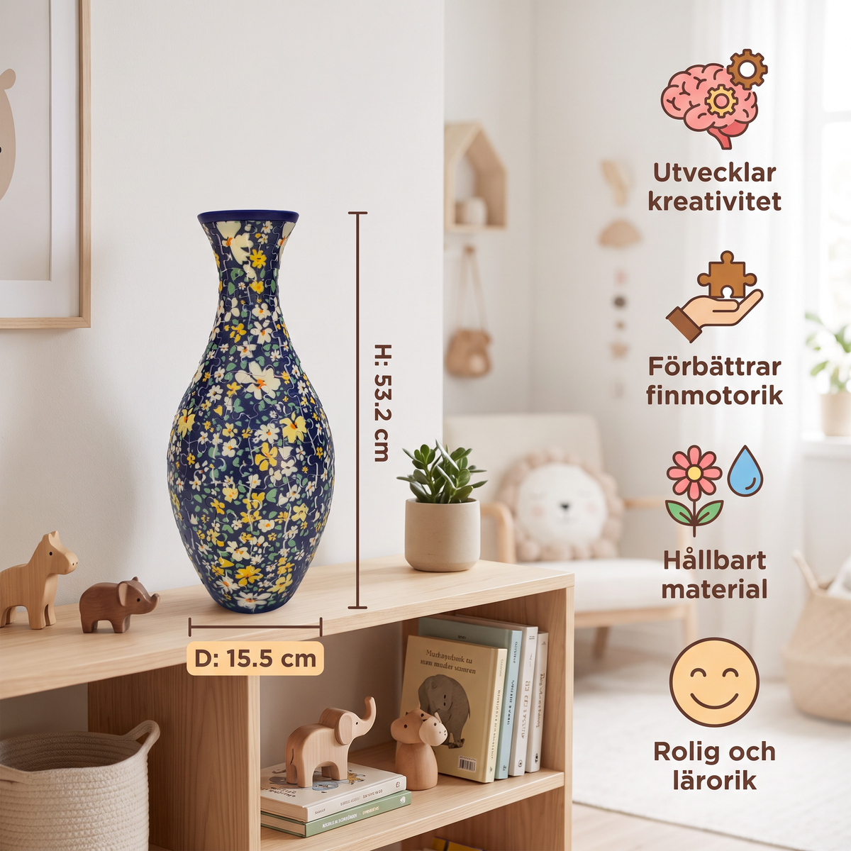 DIY 3D-pusselblomvas
