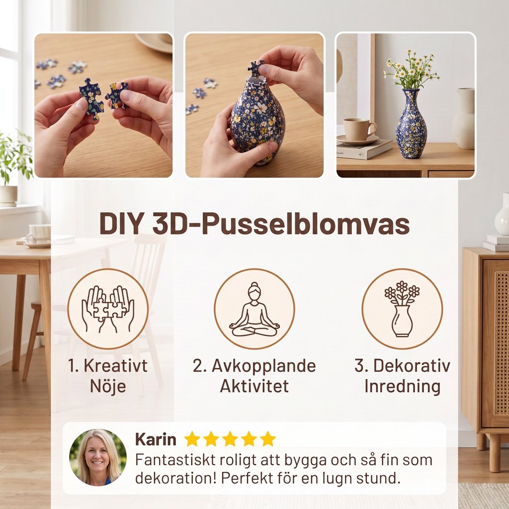 DIY 3D-pusselblomvas